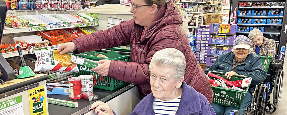 Meadow Ridge ladies took a shopping trip to the Dollar Store