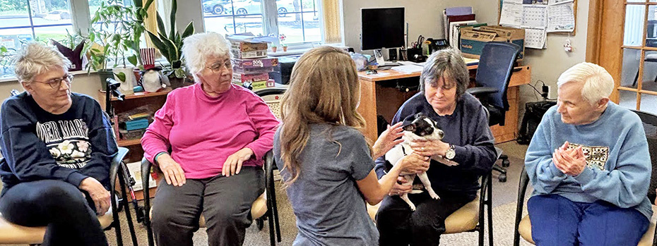 Folks enjoyed a visit from a pup from the Sauk Humane Society.