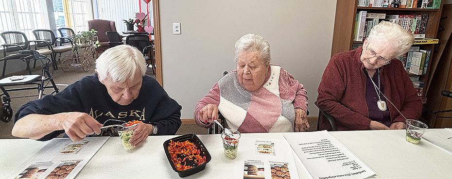 Lori Greenwood from Bekah Kate's taught a cooking class at Meadow Ridge Assisted Living