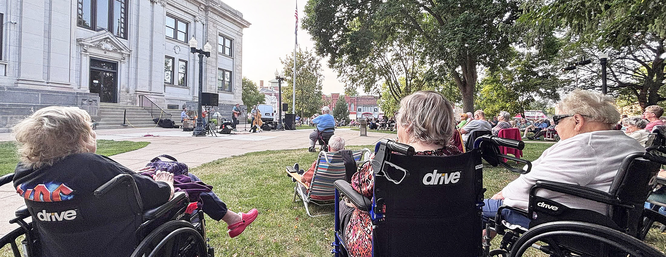 Some of the Meadow Ridge Assisted Living ladies enjoyed a Concert on the Square in Baraboo